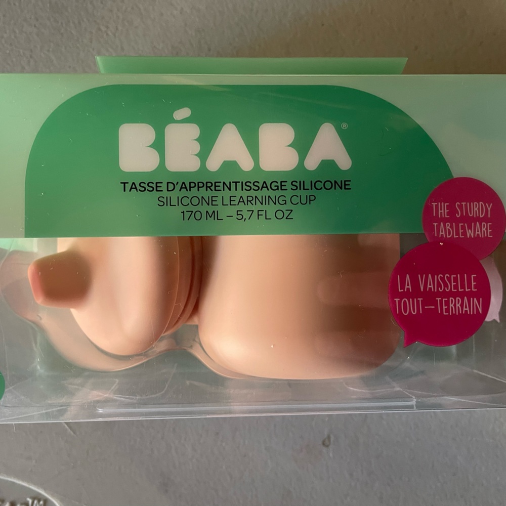 Beaba silicone learning cup pink NIB